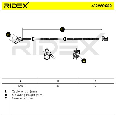 ABS Sensor RIDEX 412W0652 412W0652 - foto 6