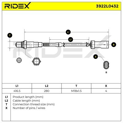 Lambdasonde RIDEX 3922L0432 3922L0432 - foto 6