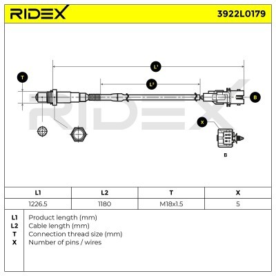 Lambdasonde RIDEX 3922L0179 3922L0179 - foto 5