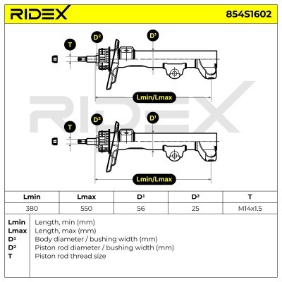 Stoßdämpfer RIDEX 854S1602 854S1602 - foto 6