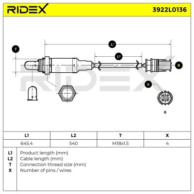 Lambdasonde RIDEX 3922L0136 3922L0136 - foto 6