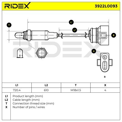 Lambdasonde RIDEX 3922L0093 3922L0093 - foto 6