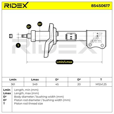 Stoßdämpfer RIDEX 854S0617 854S0617 - foto 4