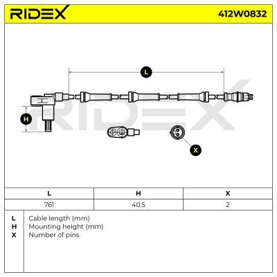 ABS Sensor RIDEX 412W0832 412W0832 - foto 6
