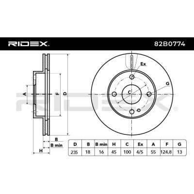 Bremsscheibe RIDEX 82B0774 82B0774 - foto 3