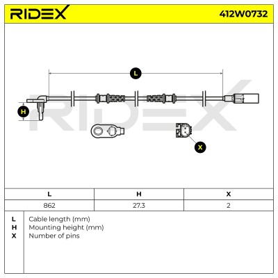ABS Sensor RIDEX 412W0732 412W0732 - foto 6