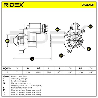 Anlasser RIDEX 2S0246 2S0246 - foto 7