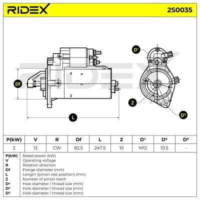 Anlasser RIDEX 2S0035 2S0035 - foto 7