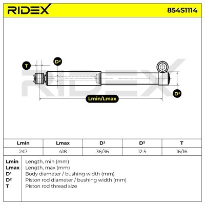 Stoßdämpfer RIDEX 854S1114 854S1114 - foto 6
