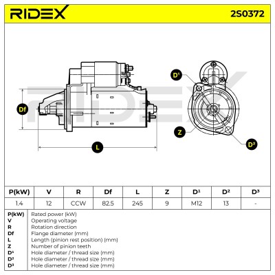 Anlasser RIDEX 2S0372 2S0372 - foto 6