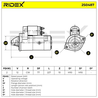 Anlasser RIDEX 2S0487 2S0487 - foto 6