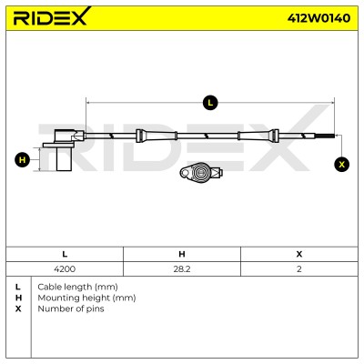 ABS Sensor RIDEX 412W0140 412W0140 - foto 7