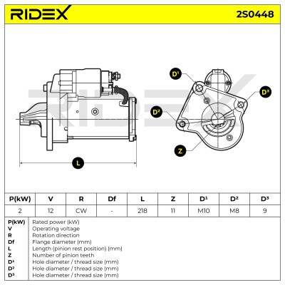 Anlasser RIDEX 2S0448 2S0448 - foto 7