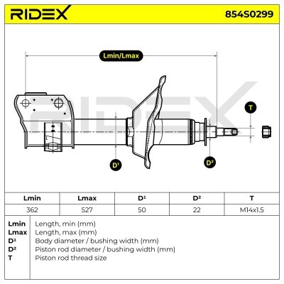 Stoßdämpfer RIDEX 854S0299 854S0299 - foto 6