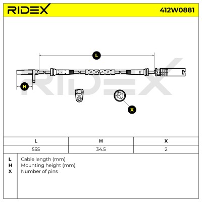 ABS Sensor RIDEX 412W0881 412W0881 - foto 6