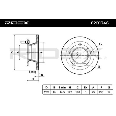 Bremsscheibe RIDEX 82B1346 82B1346 - foto 6