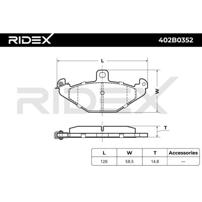 Bremsbeläge Satz RIDEX 402B0352 402B0352 - foto 4