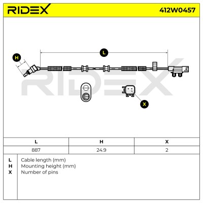 ABS Sensor RIDEX 412W0457 412W0457 - foto 6