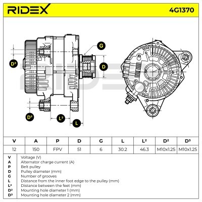 Generator RIDEX 4G1370 4G1370 - foto 7