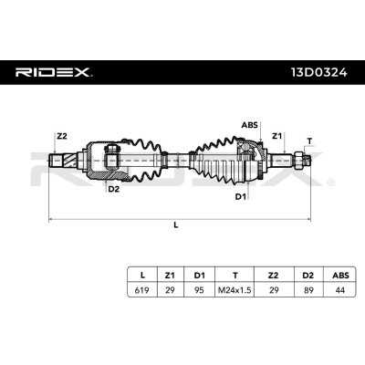 Antriebswelle RIDEX 13D0324 13D0324 - foto 6
