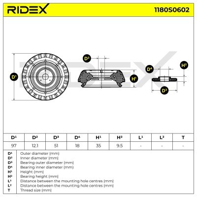 Stoßdämpferkissen Vorderachse RIDEX 1180S0602 1180S0602 - foto 5