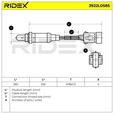 Lambdasonde RIDEX 3922L0585 3922L0585 - foto 6