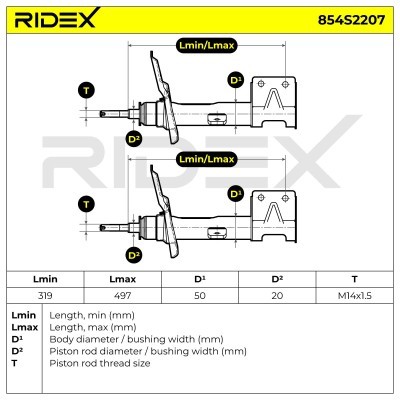 Stoßdämpfer RIDEX 854S2207 854S2207 - foto 6