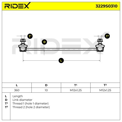 Stabilisator Stange RIDEX 3229S0310 3229S0310 - foto 7