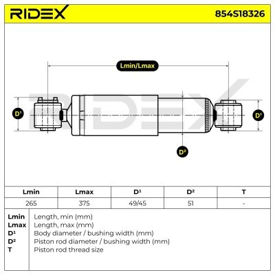 Stoßdämpfer RIDEX 854S18326 854S18326 - foto 7
