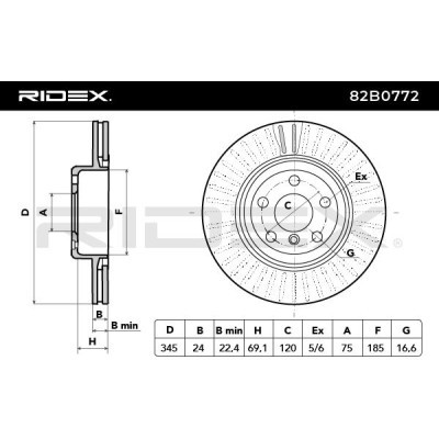 Bremsscheibe RIDEX 82B0772 82B0772 - foto 4