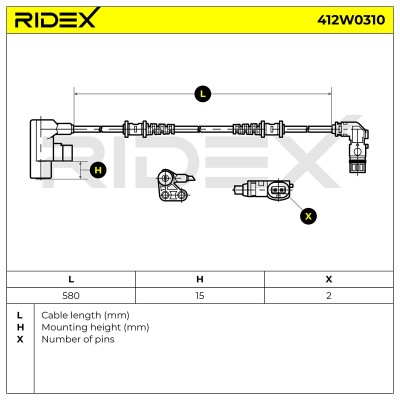 ABS Sensor RIDEX 412W0310 412W0310 - foto 6