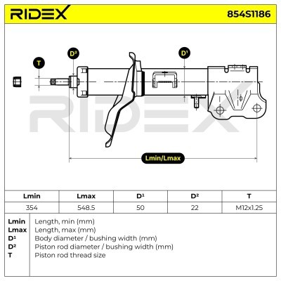 Stoßdämpfer RIDEX 854S1186 854S1186 - foto 7