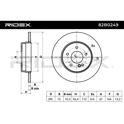 Bremsscheibe RIDEX 82B0249 82B0249 - foto 8