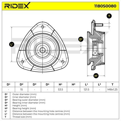 Stoßdämpferkissen Vorderachse RIDEX 1180S0080 1180S0080 - foto 5