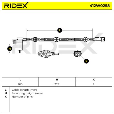 ABS Sensor RIDEX 412W0258 412W0258 - foto 6