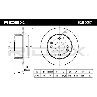 Bremsscheibe RIDEX 82B0301 82B0301 - foto 3