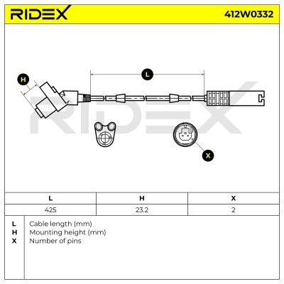 ABS Sensor RIDEX 412W0332 412W0332 - foto 7