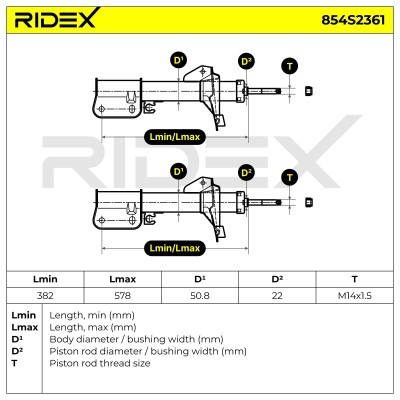 Stoßdämpfer RIDEX 854S2361 854S2361 - foto 6