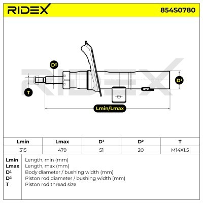 Stoßdämpfer RIDEX 854S0780 854S0780 - foto 8