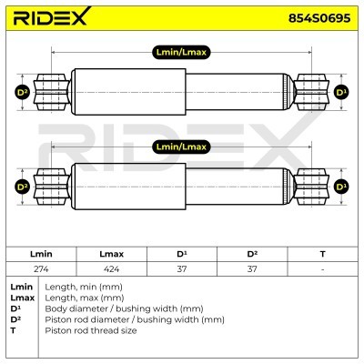 Stoßdämpfer RIDEX 854S0695 854S0695 - foto 6
