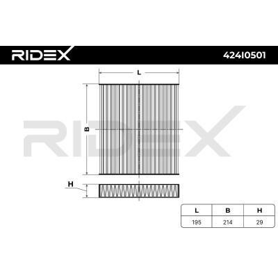 Filter, Innenraumluft RIDEX 424I0501 424I0501 - foto 5
