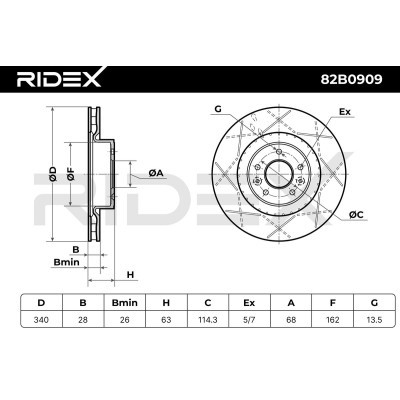 Bremsscheibe RIDEX 82B0909 82B0909 - foto 6