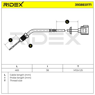 Abgastemperatursensor RIDEX 3938E0171 3938E0171 - foto 6