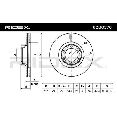 Bremsscheibe RIDEX 82B0570 82B0570 - foto 4