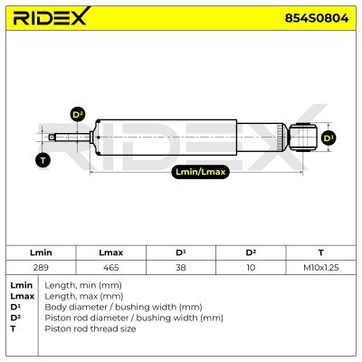 Stoßdämpfer RIDEX 854S0804 854S0804 - foto 10