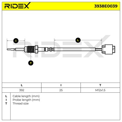 Abgastemperatursensor RIDEX 3938E0039 3938E0039 - foto 6
