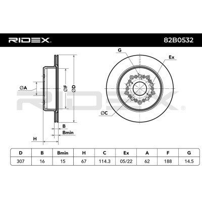 Bremsscheibe RIDEX 82B0532 82B0532 - foto 8