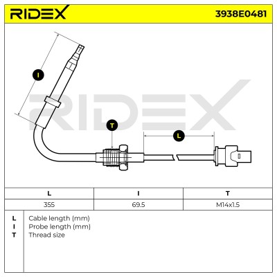 Abgastemperatursensor RIDEX 3938E0481 3938E0481 - foto 6