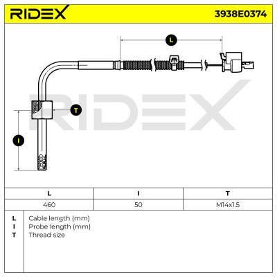 Abgastemperatursensor RIDEX 3938E0374 3938E0374 - foto 6