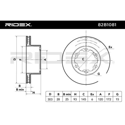 Bremsscheibe RIDEX 82B1081 82B1081 - foto 3